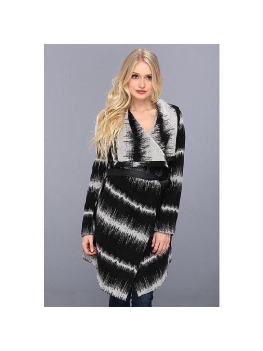 Bb Dakota Wool Blend Cozy Waterfall Wrap Coat, size XS